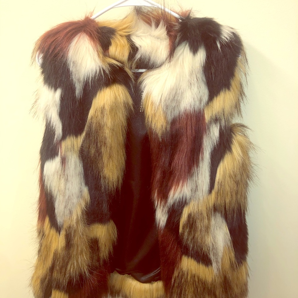 Multicolor Faux Fur Vest